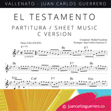 Load image into Gallery viewer, El Testamento - Partitura/Sheet Music